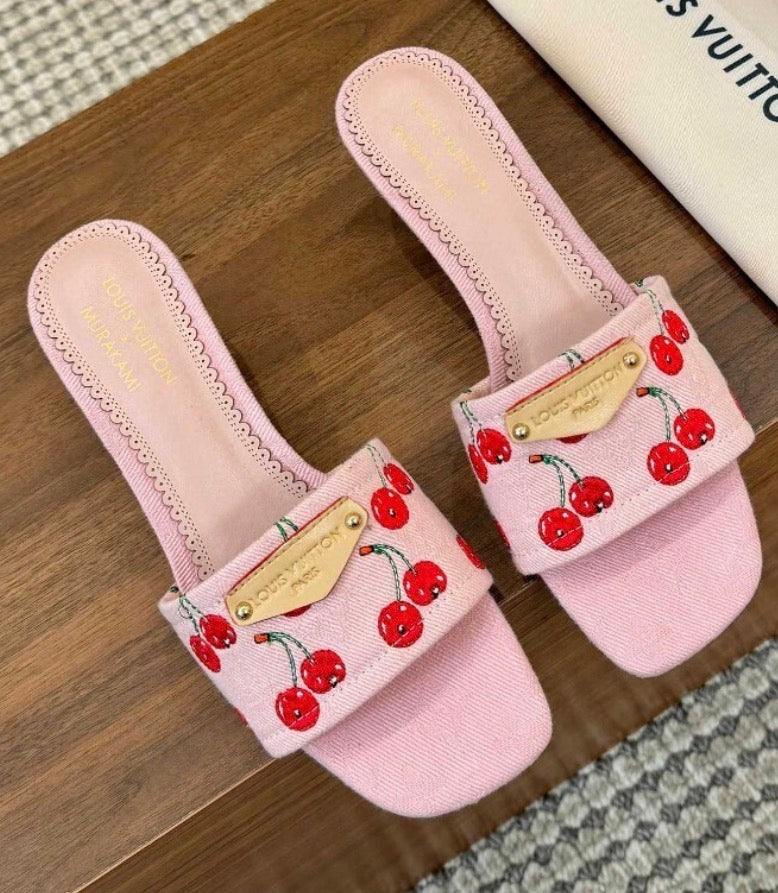 LV Cherry Kitten Heels