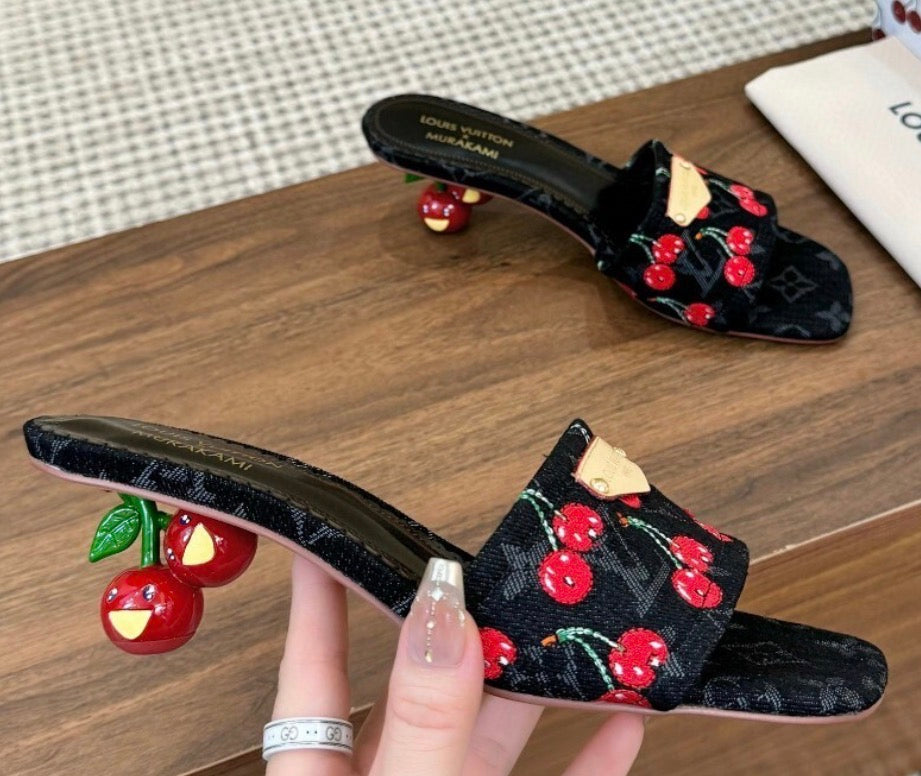 LV Cherry Kitten Heels