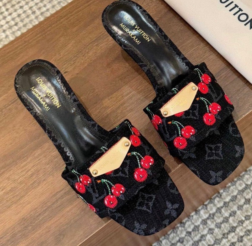 LV Cherry Kitten Heels